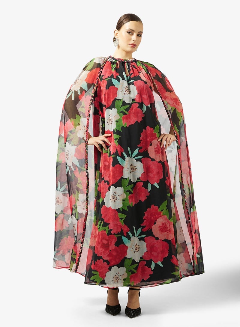 Threadz by Ajooni Floral Printed Kaftan Maxi Dress - Image 4